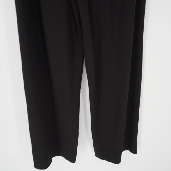 Quince Ultra-Stretch Ponte Knit Wide Leg Pants Black Large Careerwear Pull On - Picture 14 of 15